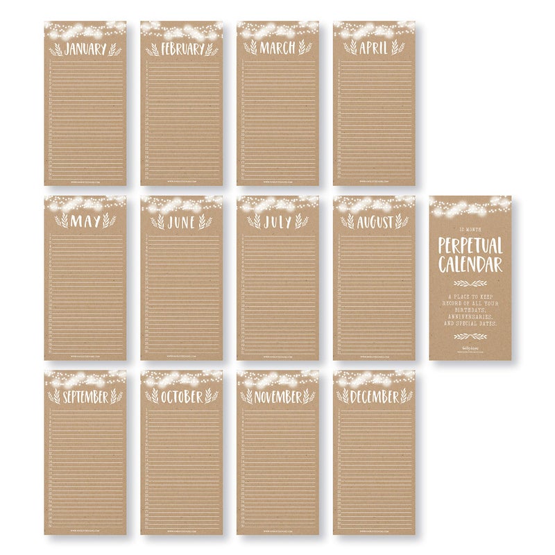 Hadley Designs Rustic Perpetual Birthday, Anniversary, Special Event Reminder Calendar Book Journal for Important Family Date Day Remembrance Wall Hanging, Bday Birthdate Gift Card Planner Organizer - Image 2